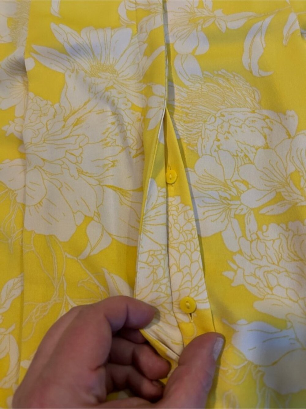 Yellow Floral Button Down Shirt Dress - Picture 7 of 8